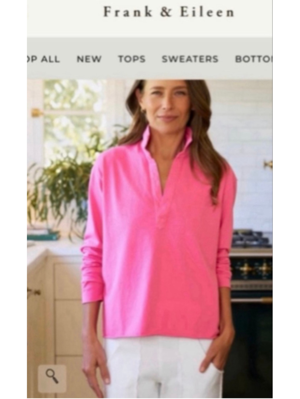 New Frank & Eileen Pink Patrick Long Sleeve Henley Tee L